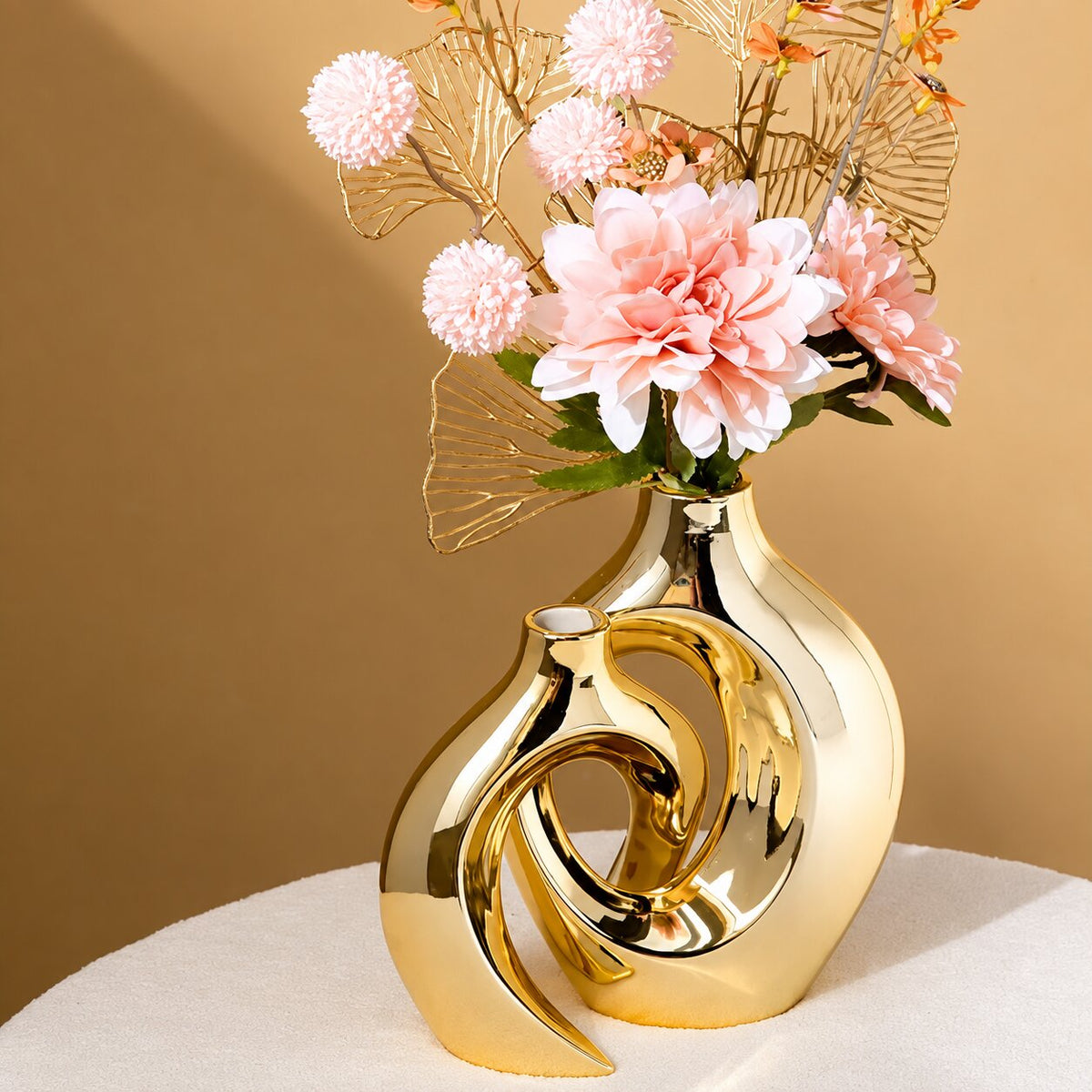 Vase Doré Moderne en Céramique