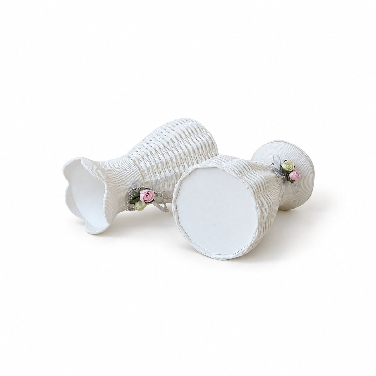 Vase Fleur en Rotin Artificiel Blanc