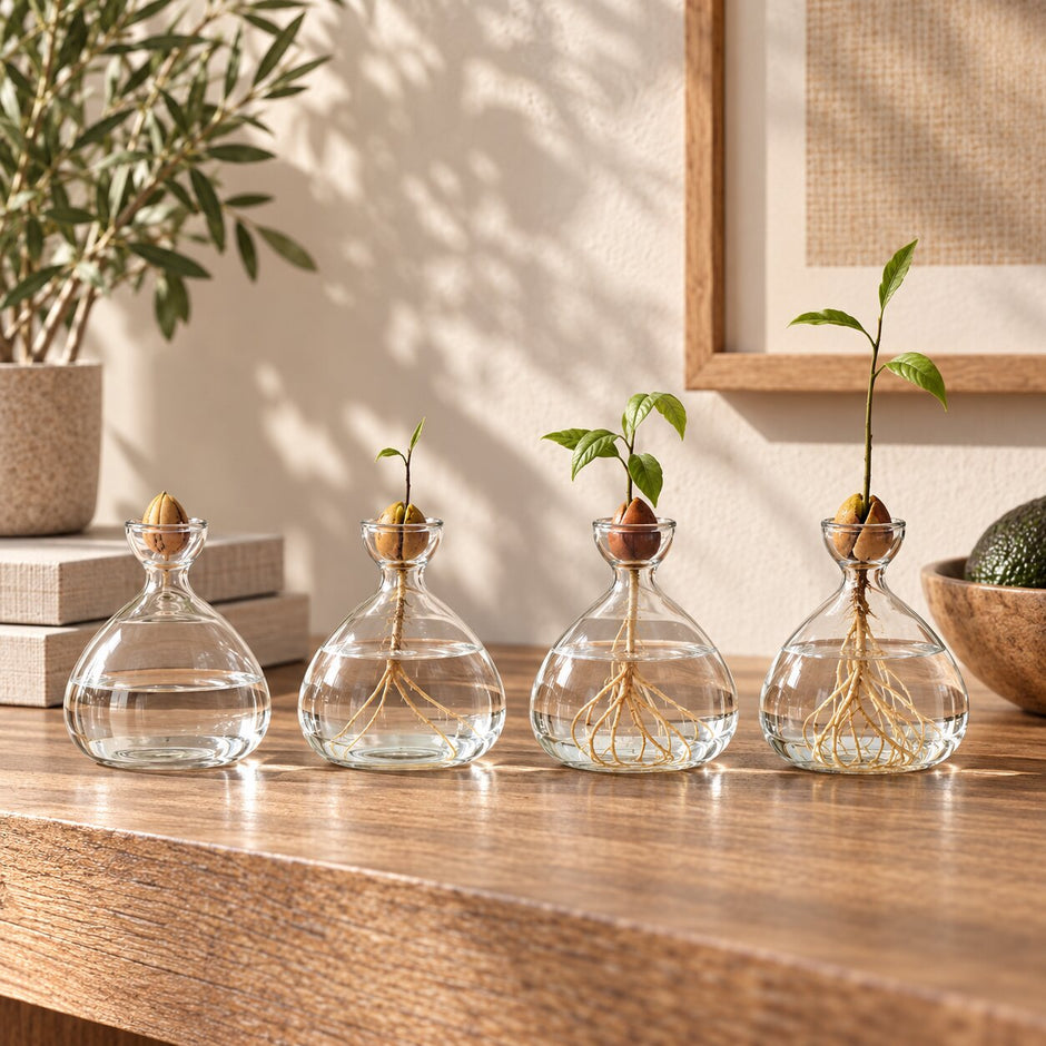 Vase Fleur en Verre Transparent pour Avocat