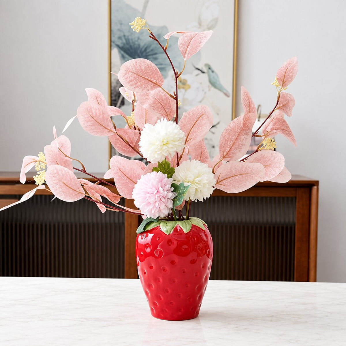 Vase Fraise en Céramique de Haute Qualité