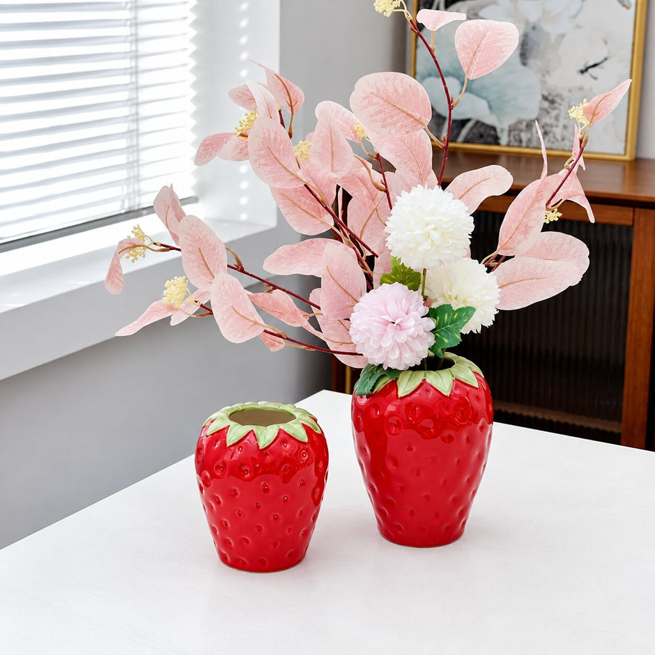 Vase Fraise en Céramique de Haute Qualité