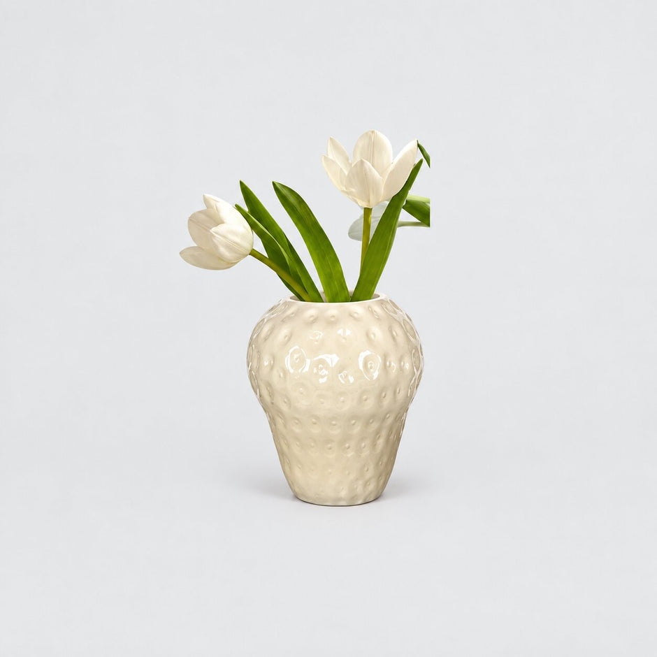 Vase Fraise en Verre Pour Fleurs et Plantes
