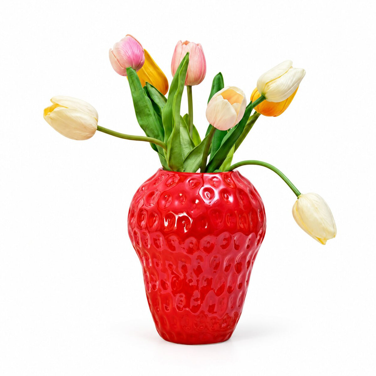 Vase Fraise en Verre Pour Fleurs et Plantes