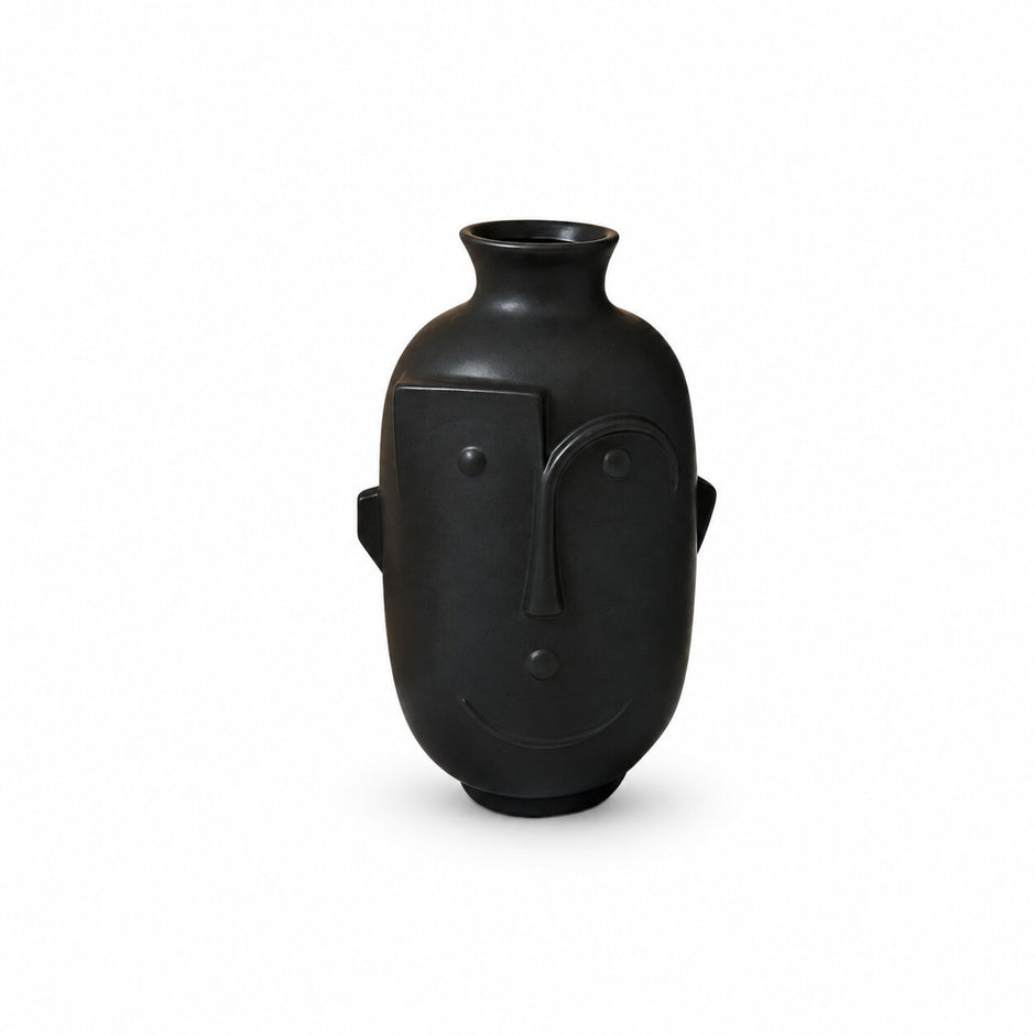 Vase Gros Visage en Céramique Britannique
