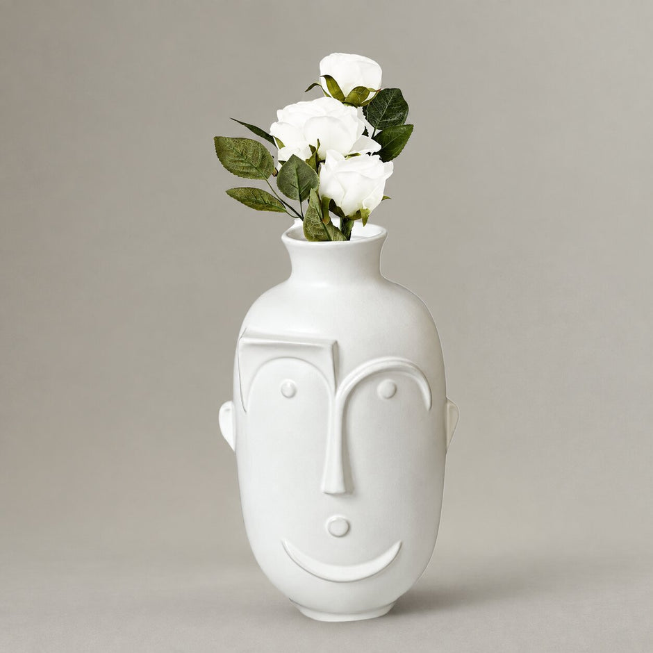 Vase Gros Visage en Céramique Britannique