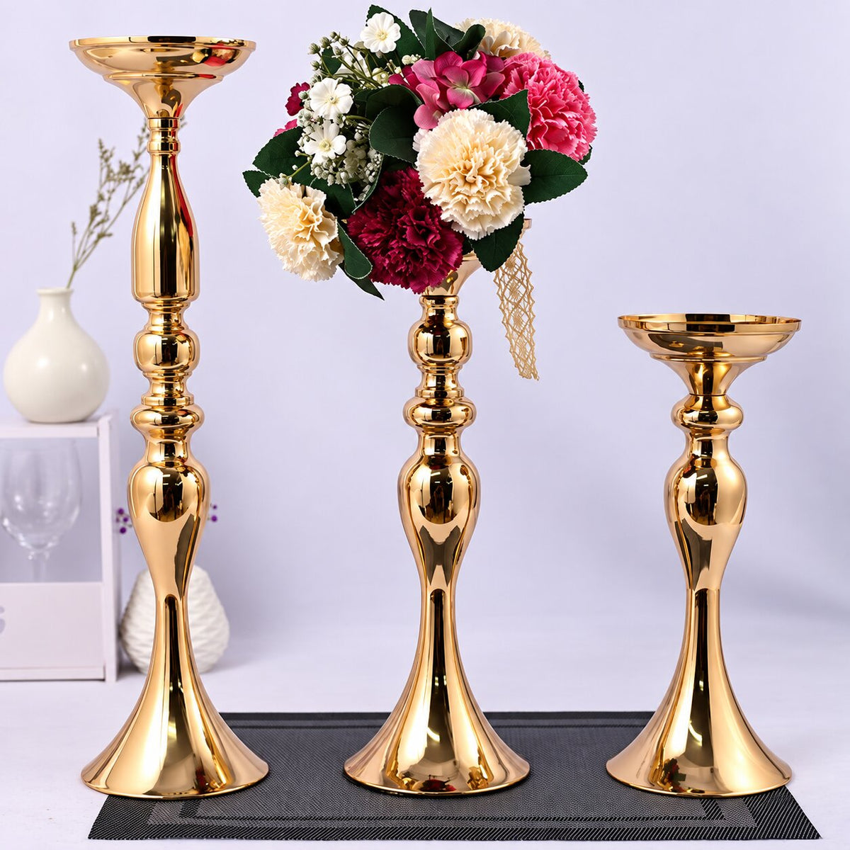 Vase Long en Métal pour Événement