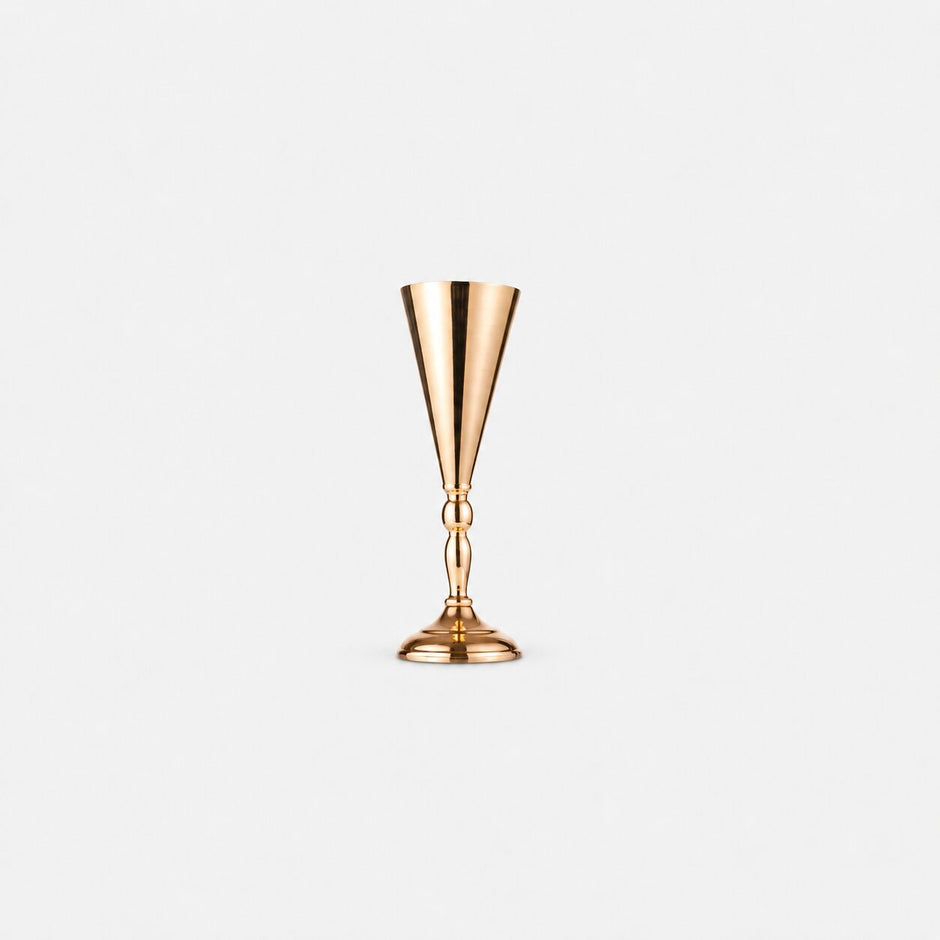 Vase Martini en Métal Doré pour Fleurs