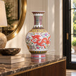 Vase Ming en Céramique Émaillée Dragon et Phoenix
