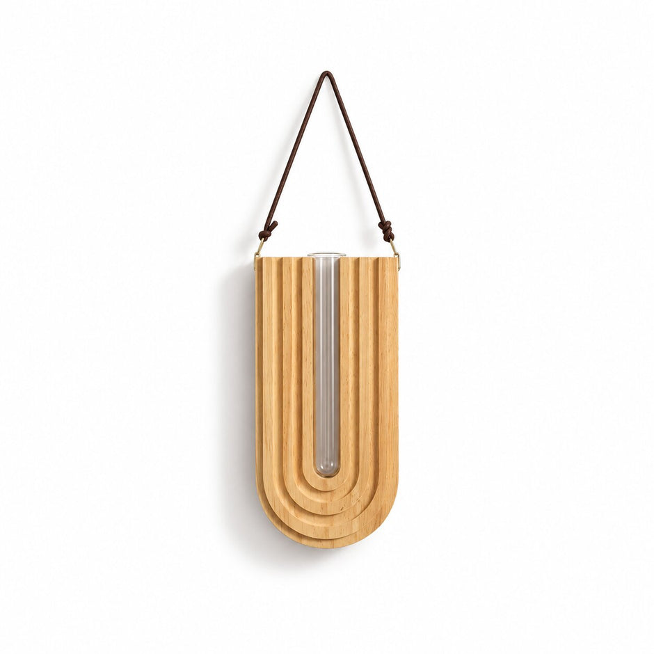Vase Mural Moderne en Bois