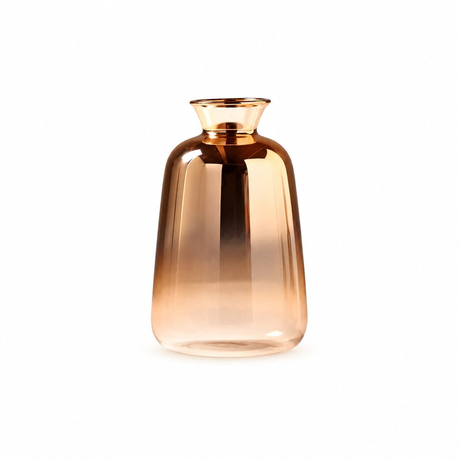 Vase Petit en Verre Transparent et Doré