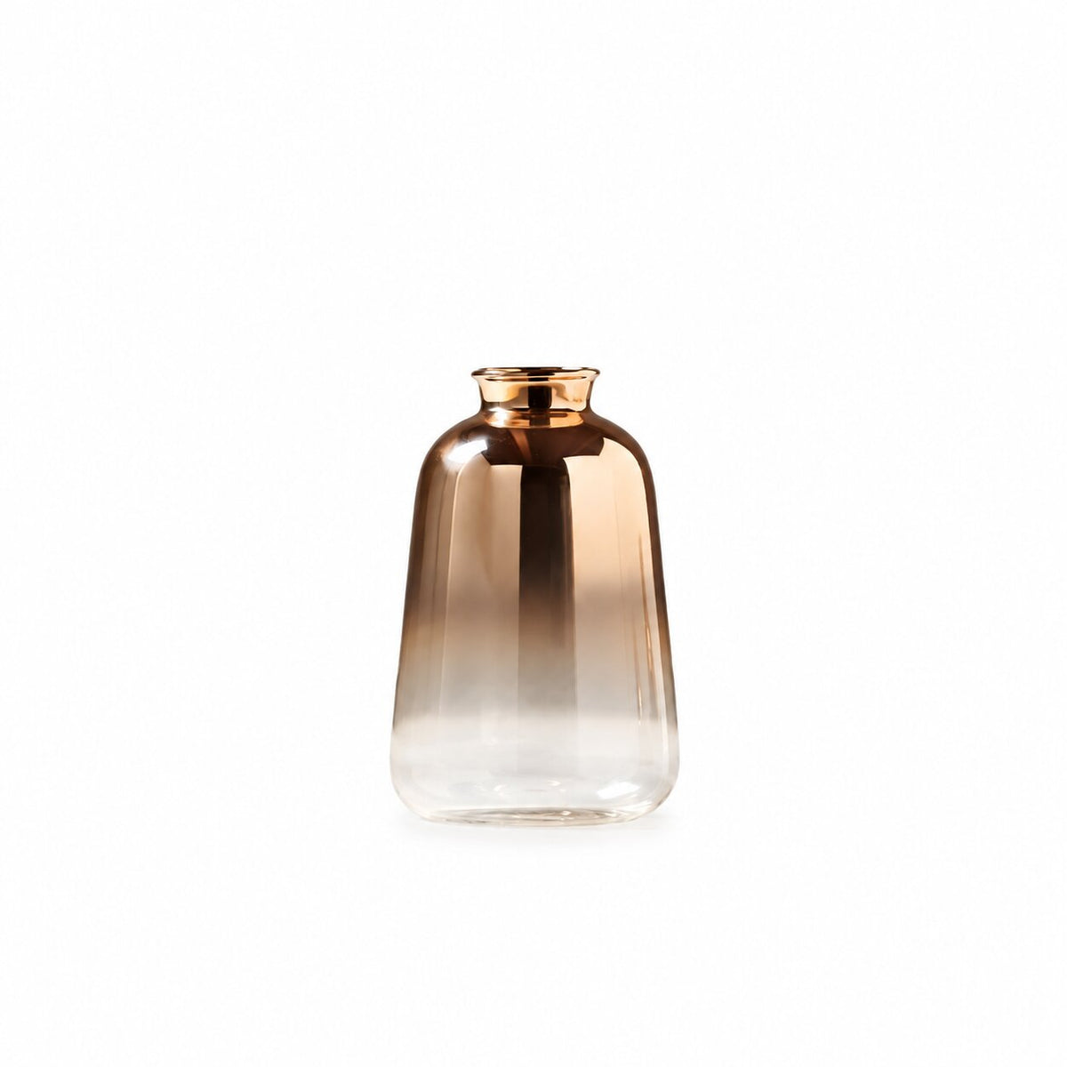 Vase Petit en Verre Transparent et Doré