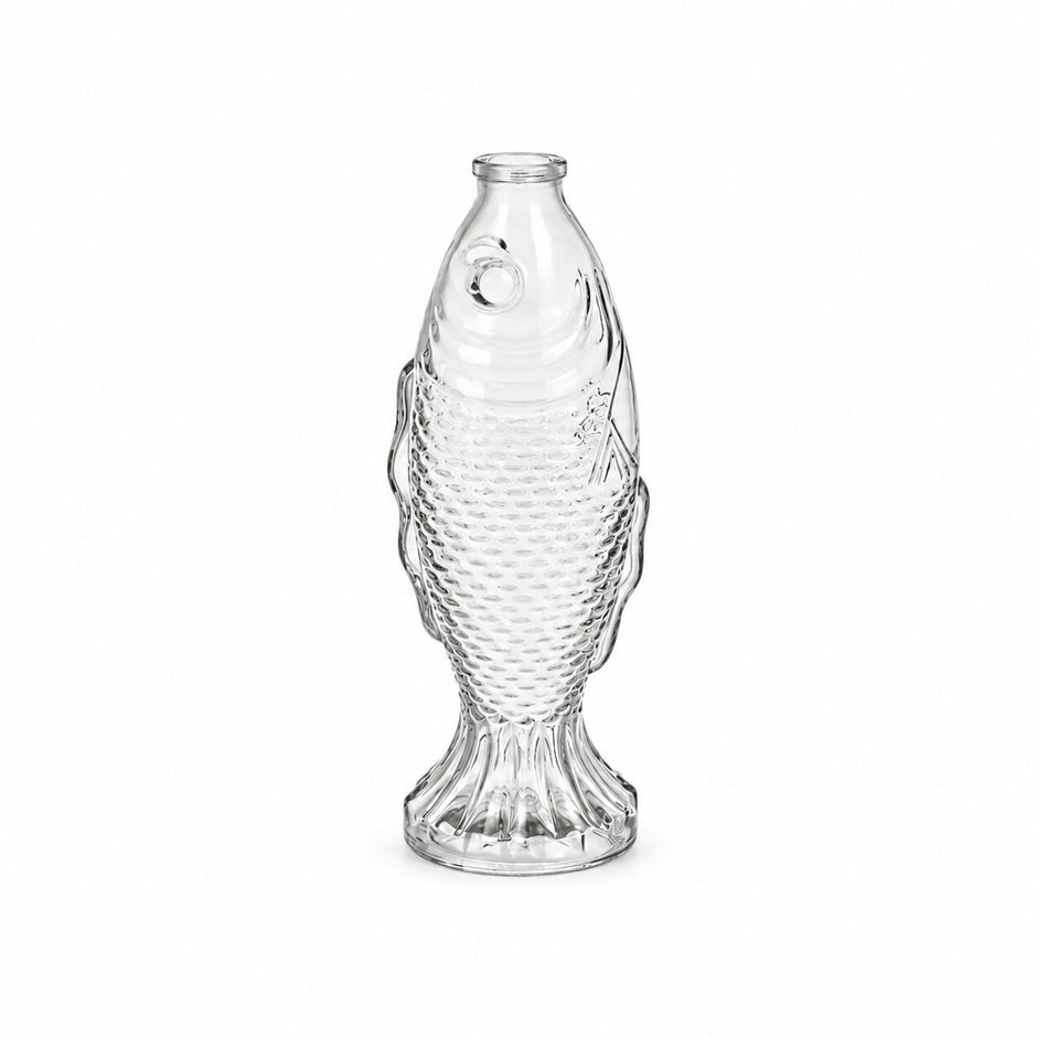 Vase Poisson en Verre Transparent pour Fleurs