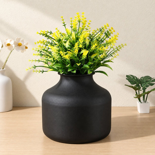 Vase Poser Rond en Fer Noir