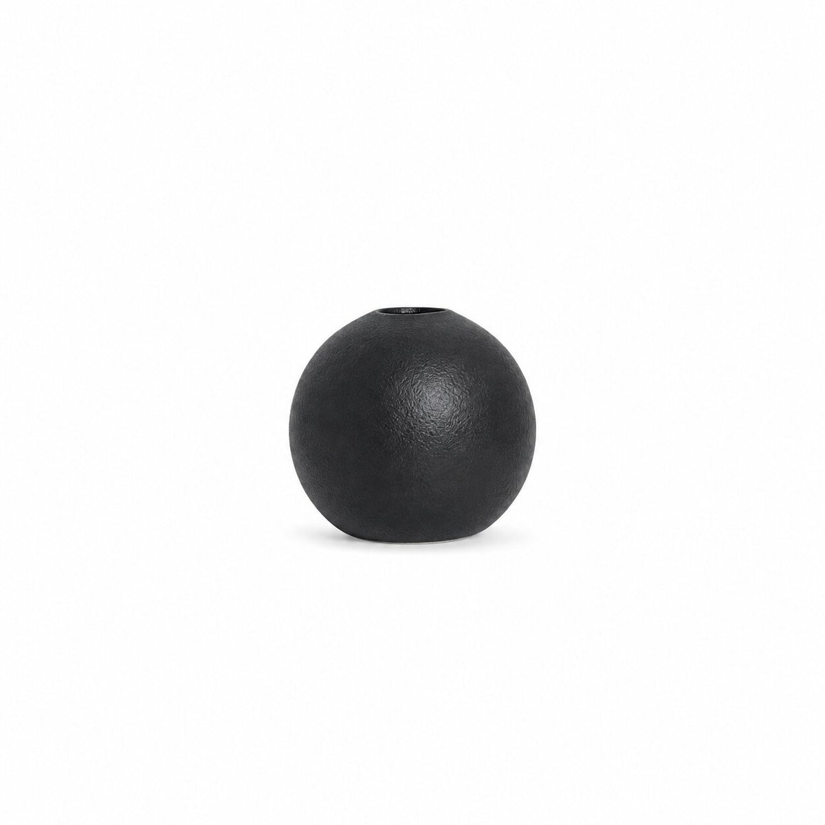 Vase Rond Noir en Céramique pour Fleurs Artificielles
