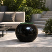 Vase Rond Sphérique Noir en Verre Moderne