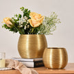 Vase Rond en Céramique Dorée