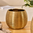Vase Rond en Céramique Dorée