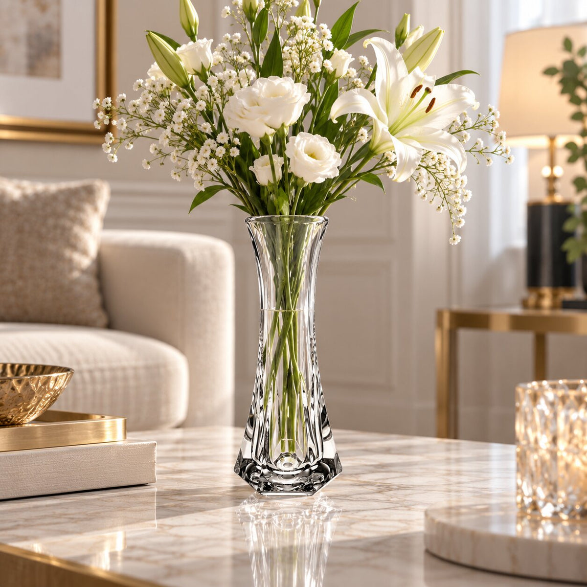 Vase Transparent Décoratif pour Fleurs