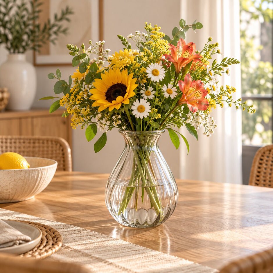 Vase Transparent en Verre Créatif pour Fleurs