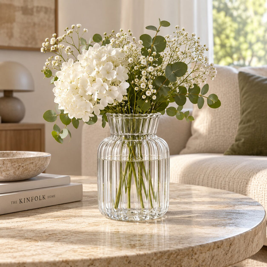 Vase Transparent en Verre de Style Nordique
