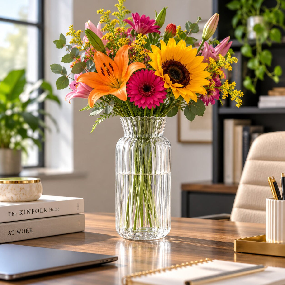 Vase Transparent en Verre de Style Nordique