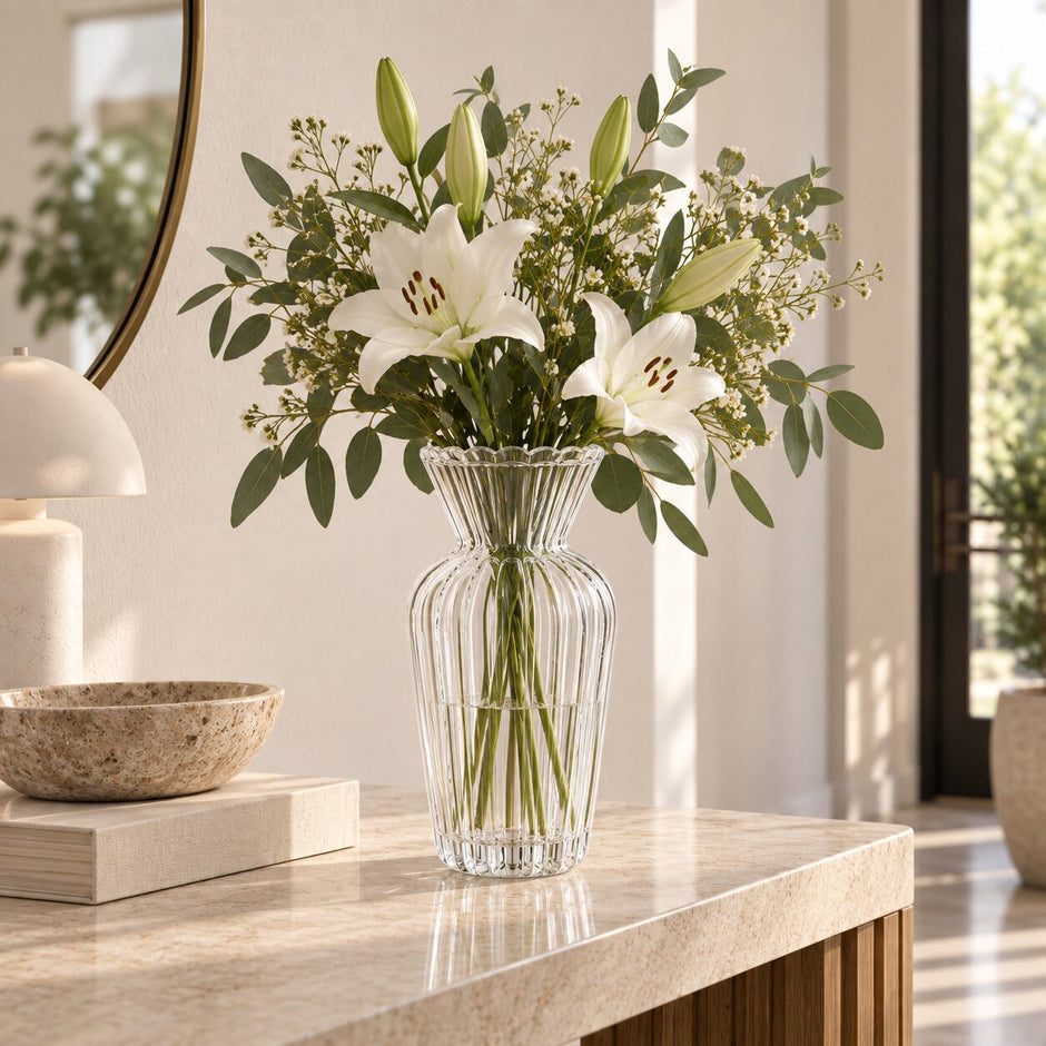 Vase Transparent en Verre de Style Nordique