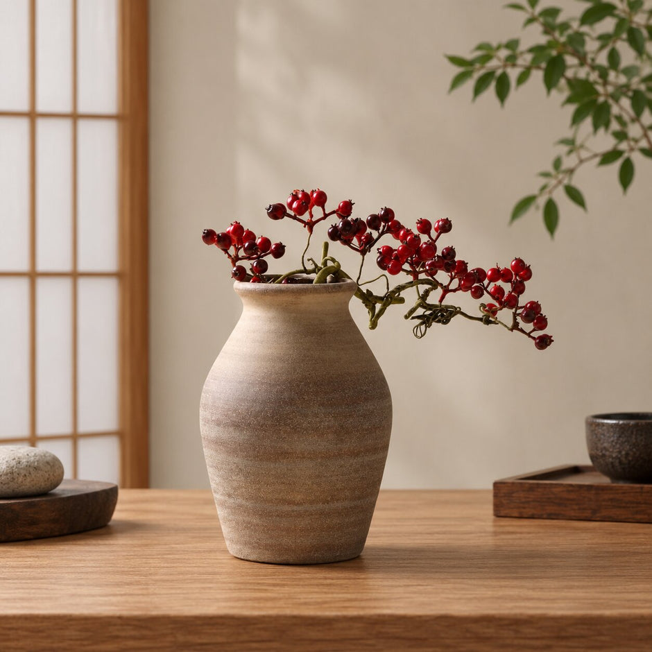 Vase Vintage en Céramique Style Japonais
