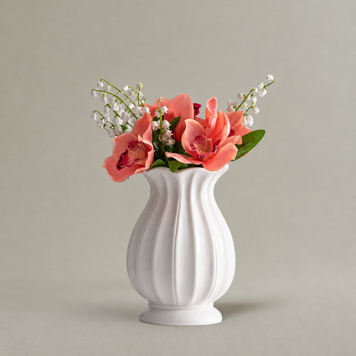Vase XXL Céramique Blanche pour Fleurs Sèches