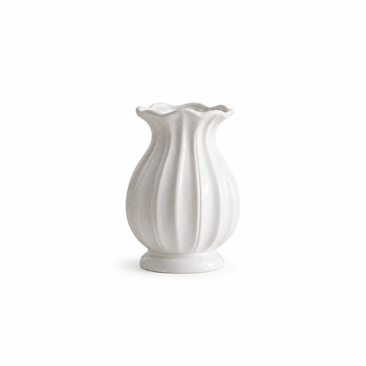 Vase XXL Céramique Blanche pour Fleurs Sèches