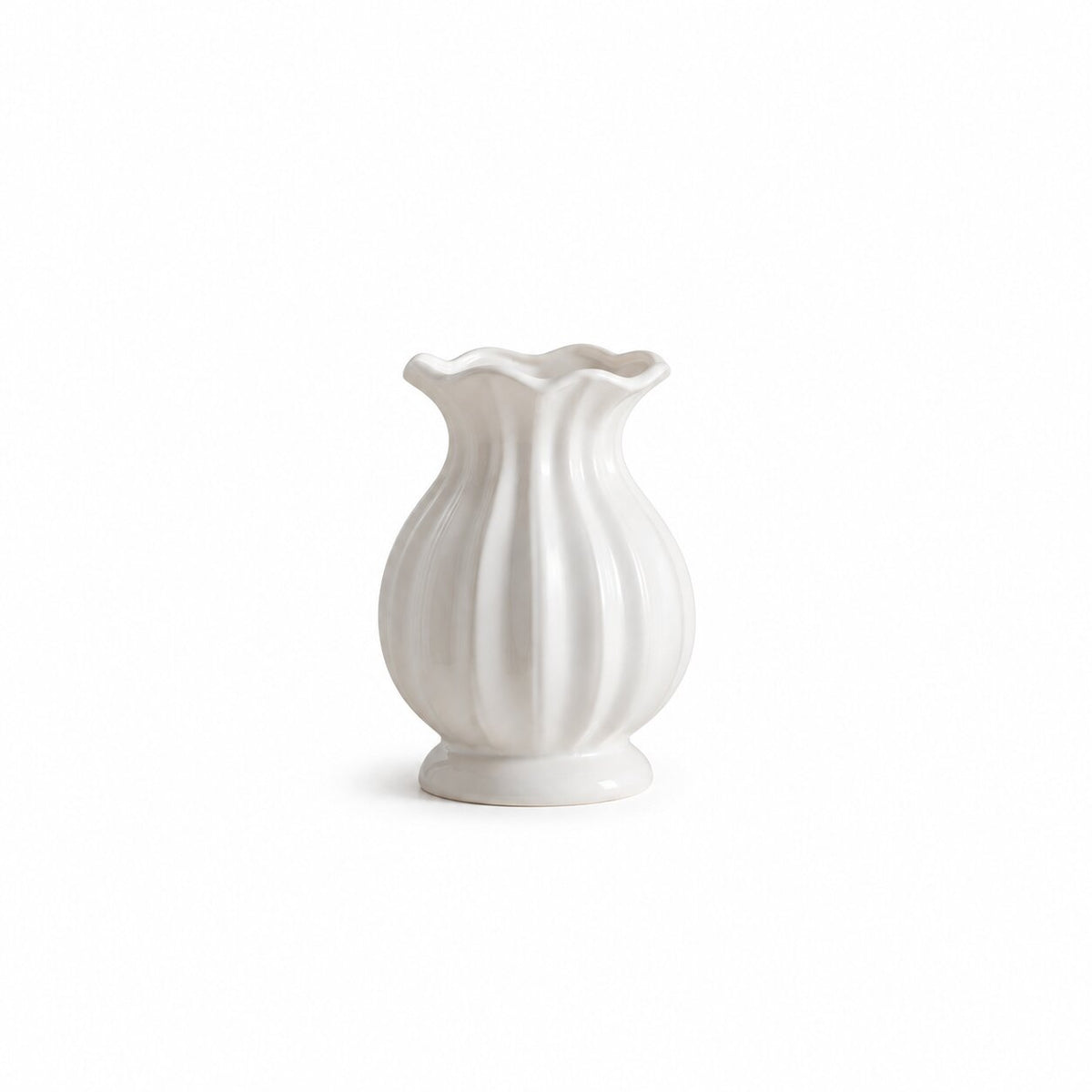 Vase XXL Céramique Blanche pour Fleurs Sèches