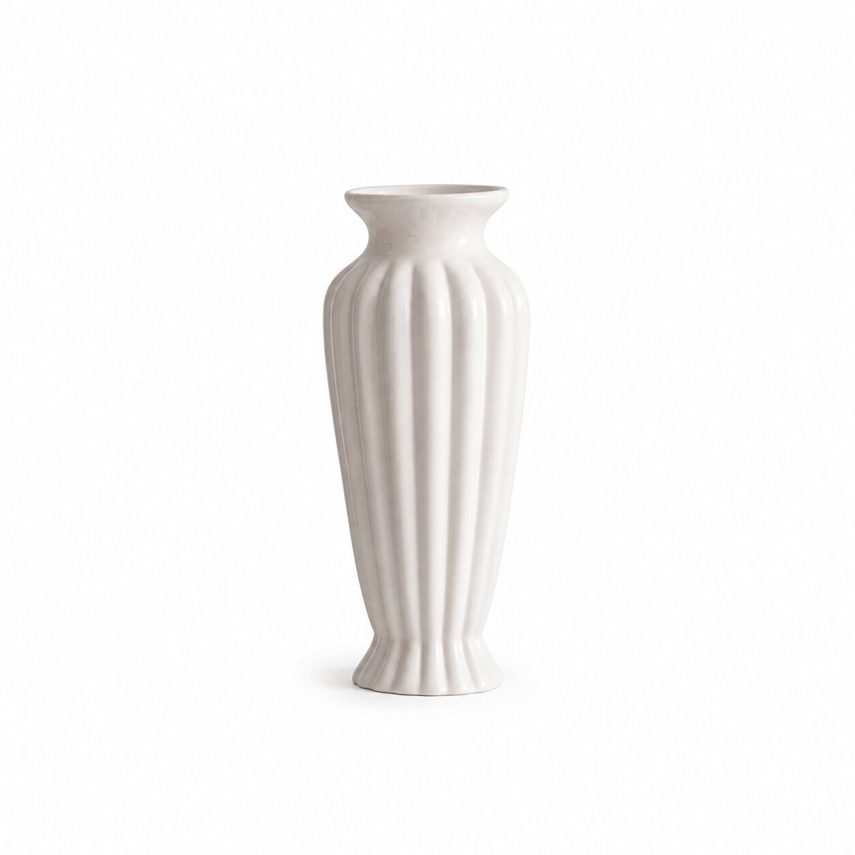 Vase XXL Céramique Blanche pour Fleurs Sèches