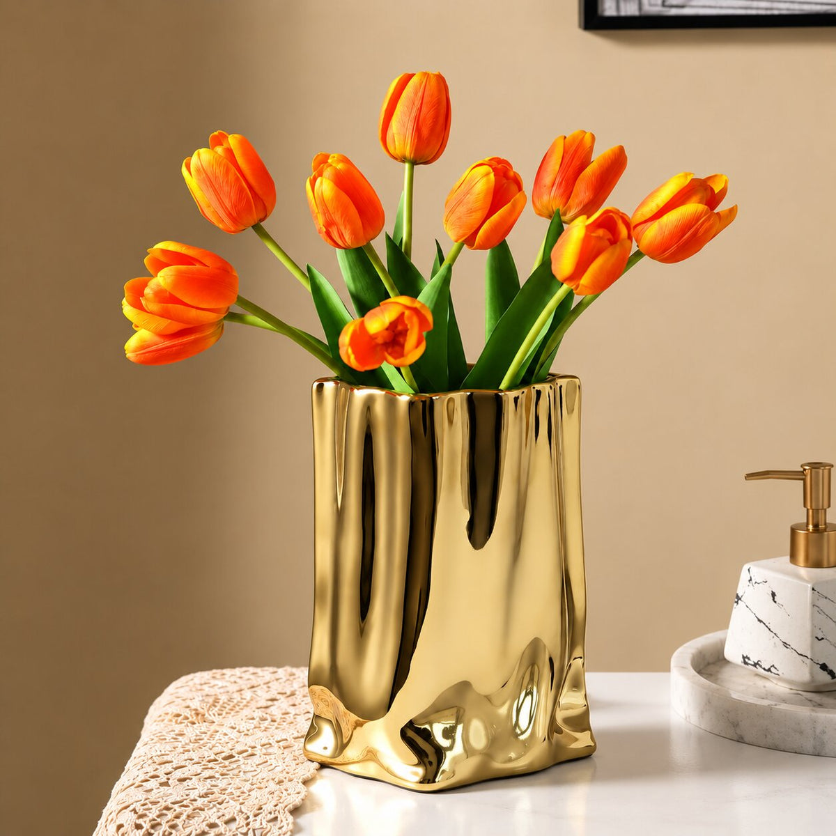 Vase XXL Métallisé pour Fleurs