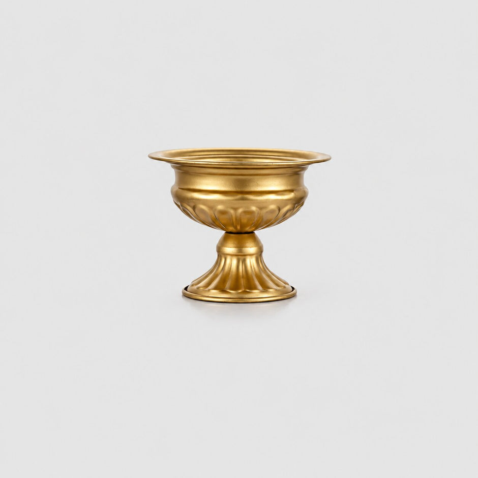 Vase de Style Ancien en Métal Doré pour Centre de Table Lot de 4 Pièces, coupe dorée sur pied