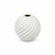 Vase Boule en Céramique pour Fleurs, vase blanc sphérique à relief torsadé