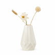 Vase Céramique Élégant pour Fleurs, vase blanc facetté au design moderne