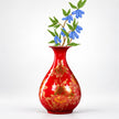 Vase Chinois Impérial Rouge, vase rouge brillant à motifs floraux