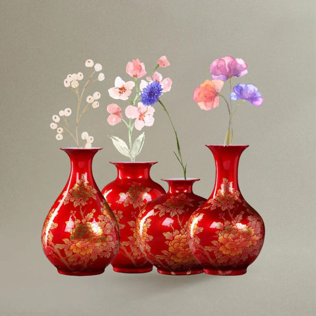 Vase Chinois Impérial Rouge
