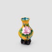 Vase Chinois en Émail Cloisonné Très Petit, vase coloré à motif floral 