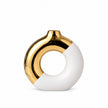 Vase Creux Moderne Style Nordique, vase rond blanc et doré au design ajouré
