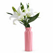 Vase Décoration Style Nordique pour Fleurs, vase rose facetté au design élancé