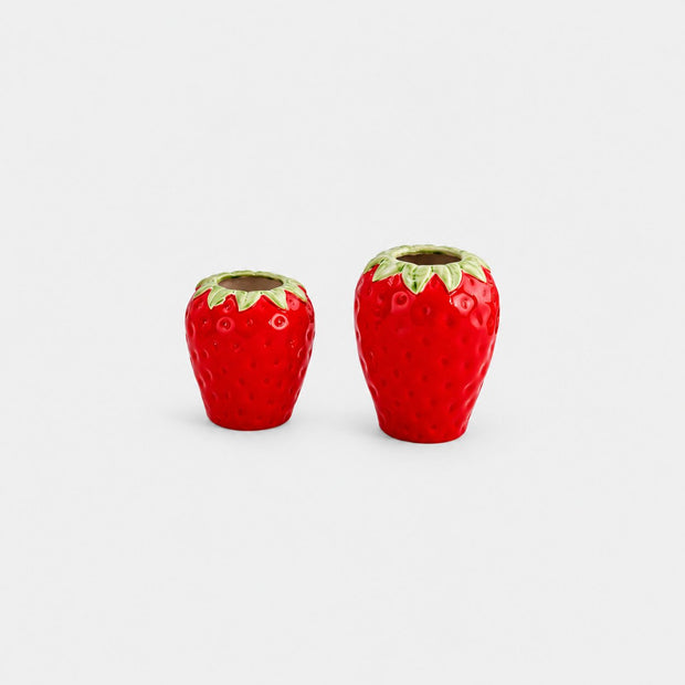 Vase Fraise en Céramique, vases rouges en forme de fraise