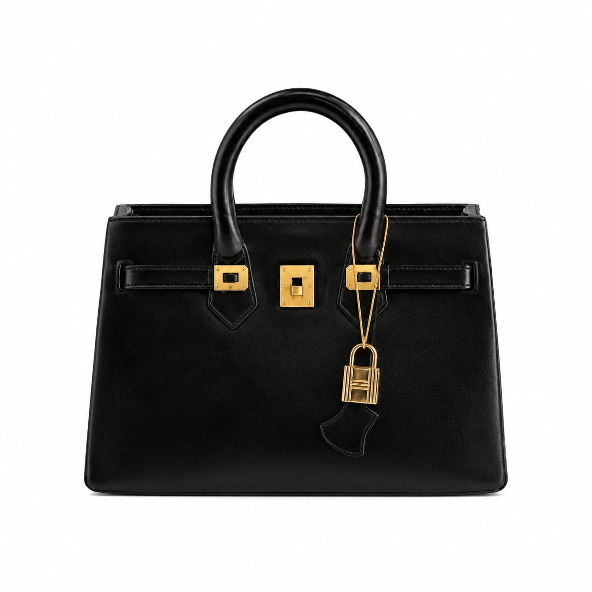 Vase Gros Forme Sac à Main noir avec anses arrondies, détails dorés et design décoratif original inspiré d’un sac à main élégant.