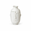 Vase Gros Visage en Céramique Britannique, vase blanc sculpté en forme de visage