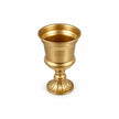 Vase Medicis en Métal de Style Vintage, vase doré sur pied à finition satinée