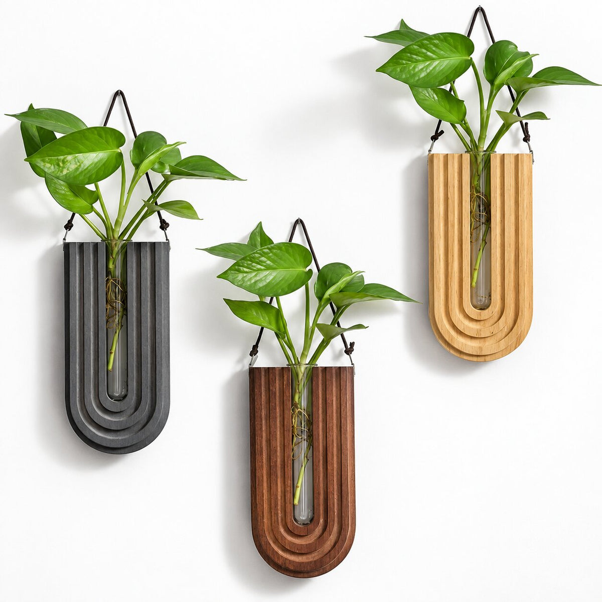 Vase Mural Moderne en Bois, vases suspendus