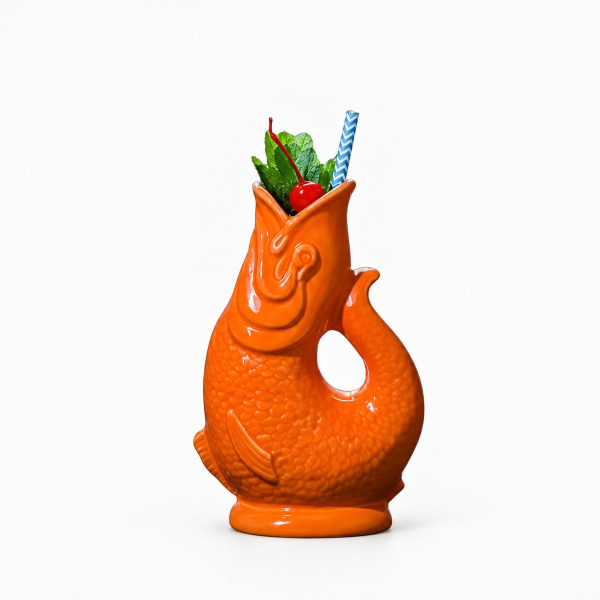 Vase Poisson en Céramique Style Hawaïenne, vase orange en forme de poisson