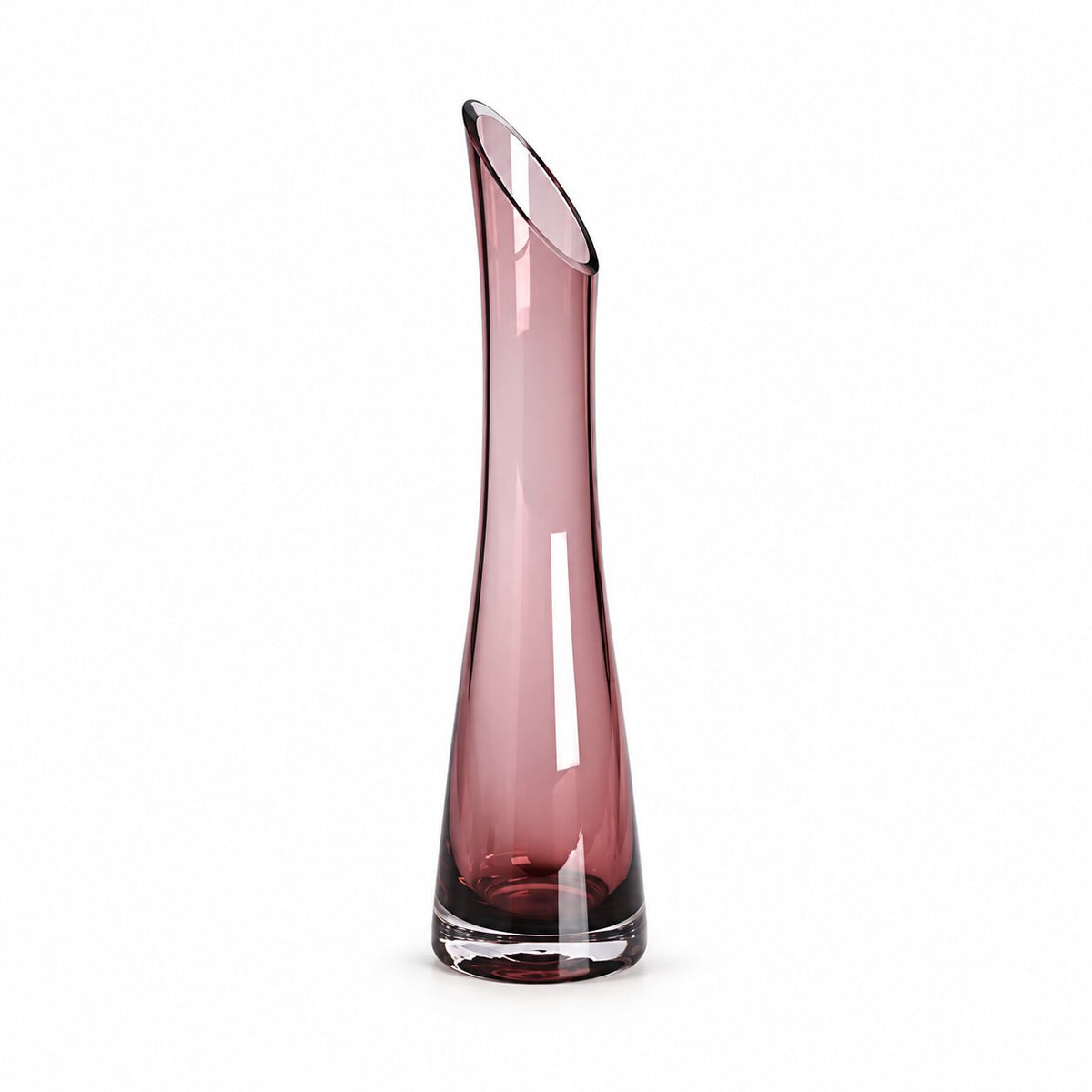 Vase Soliflore en Verre, vase élancé à ouverture inclinée