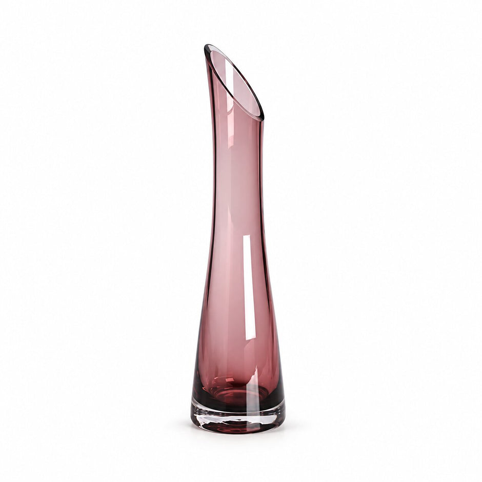 Vase Soliflore en Verre, vase élancé à ouverture inclinée