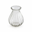 Vase Transparent en Verre Créatif pour Fleurs, petit vase strié arrondi