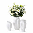 Vase XXL Céramique Blanche pour Fleurs Sèches, vases blancs sculptés